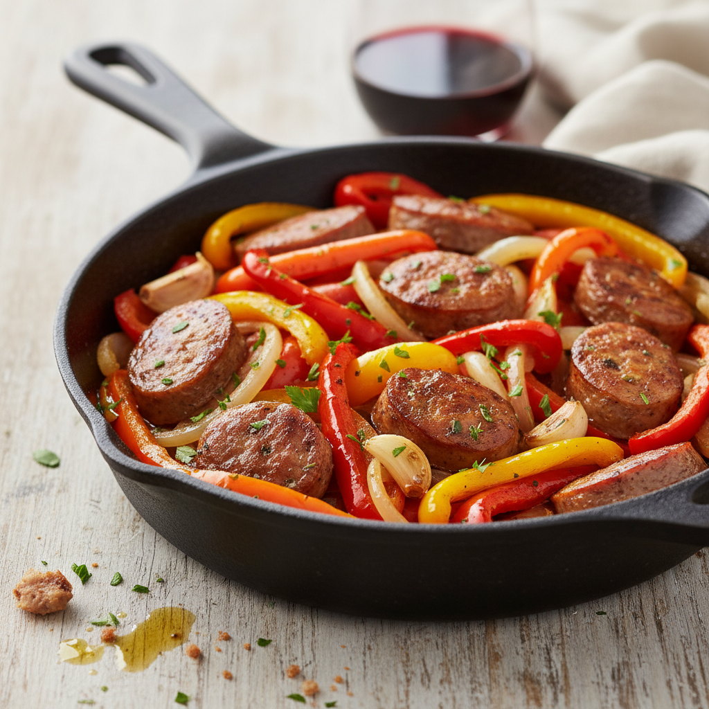 Classic Italian Sausage, Peppers, and Onions Skillet