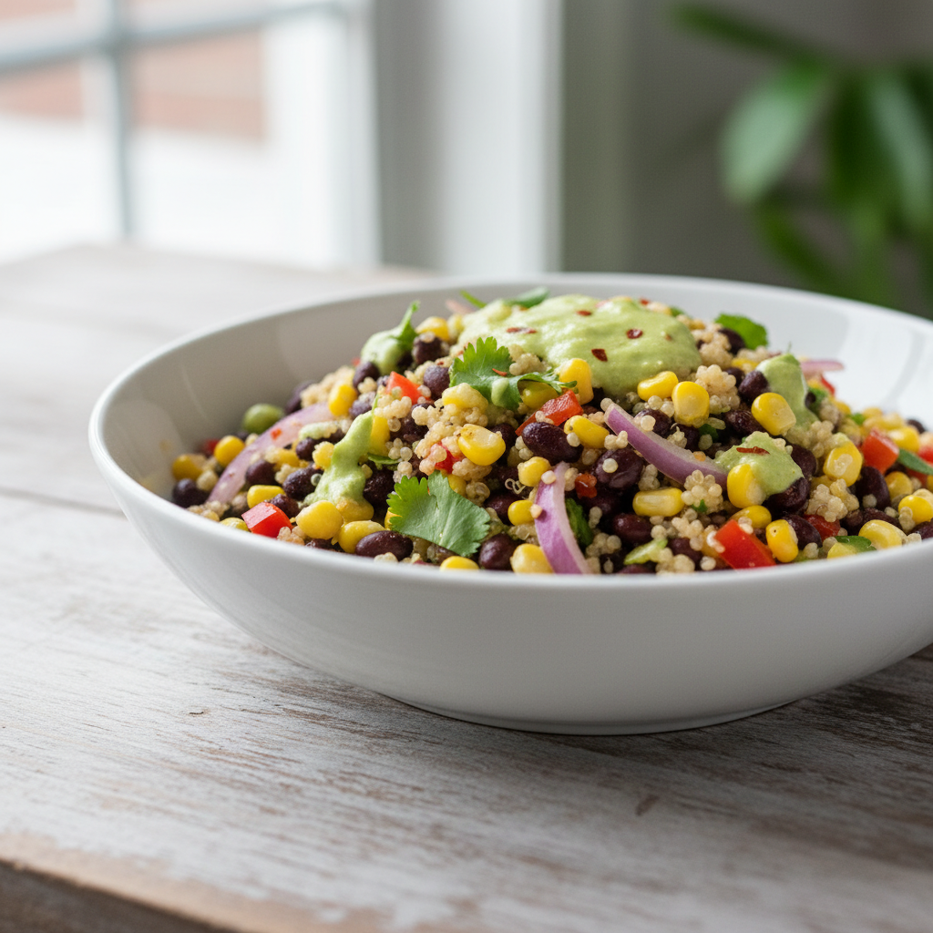 Zesty Quinoa, Black Bean & Corn Salad