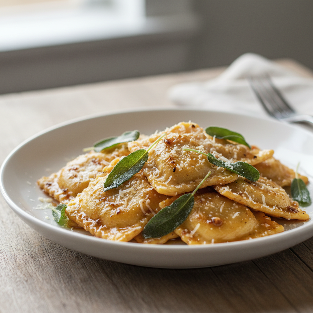 Pan-Fried Ravioli with Brown Butter Sage Sauce