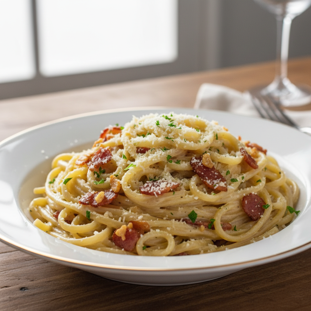 Creamy Garlic Bacon Pasta