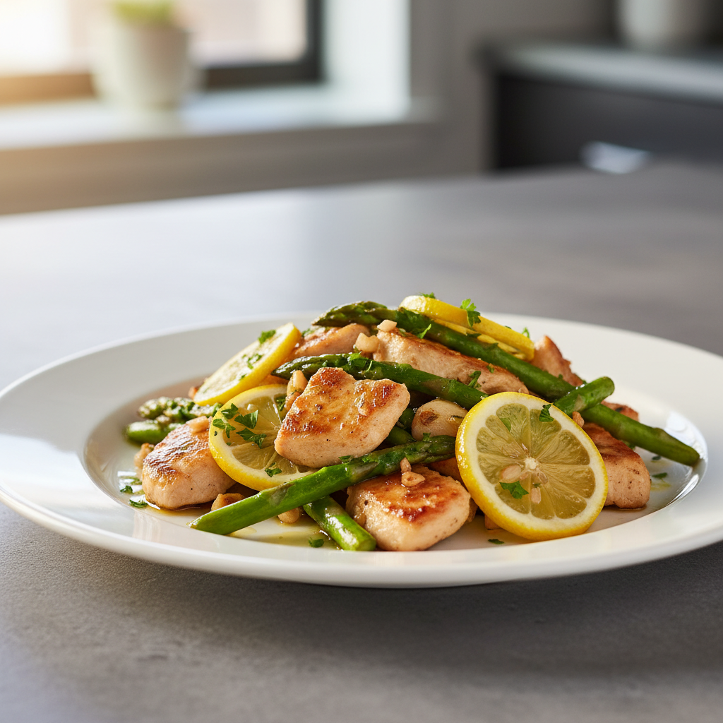 Lemon Garlic Chicken & Asparagus Stir-fry