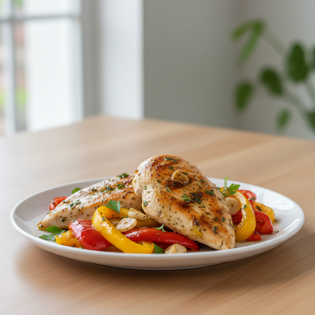 Mediterranean Roasted Chicken and Bell Peppers
