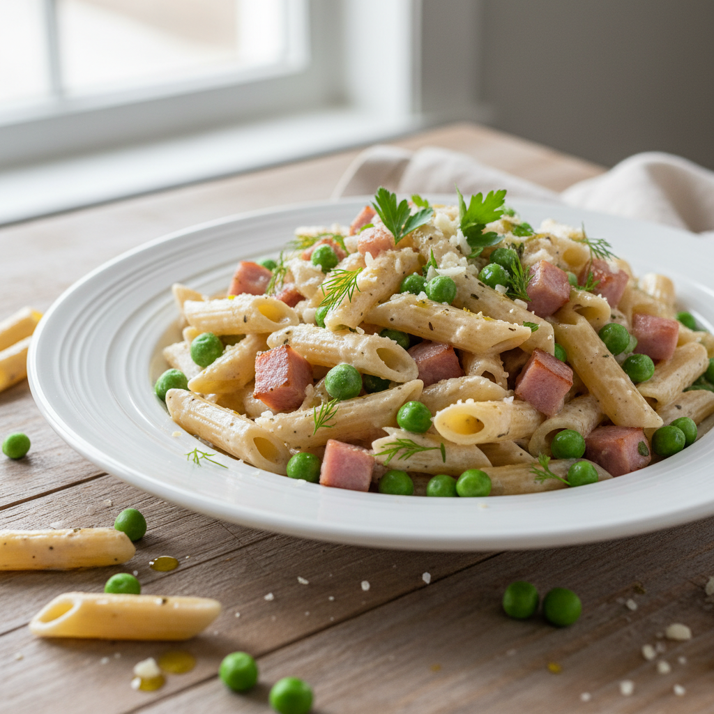 Creamy Ham and Pea Pasta