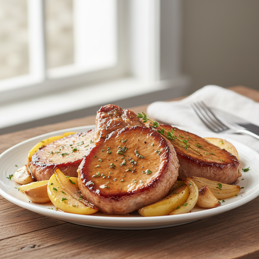 Pan-Seared Pork Chops with Apple Cider Glaze