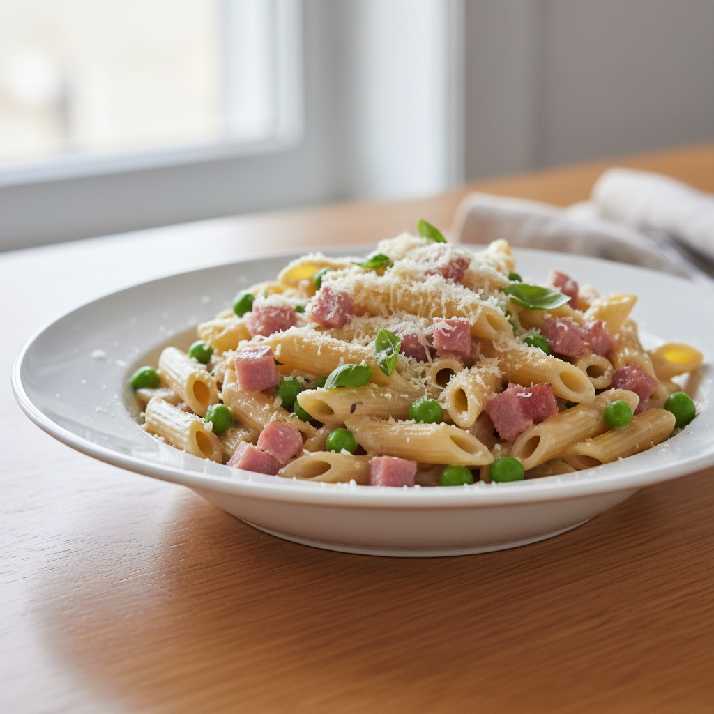Creamy Ham and Pea Penne