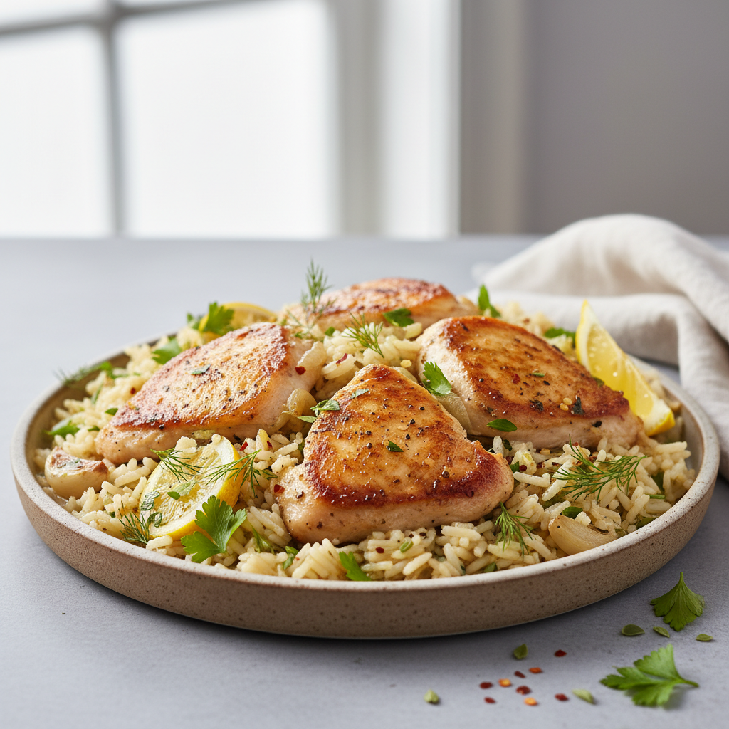 One-Pan Lemon Herb Chicken and Rice