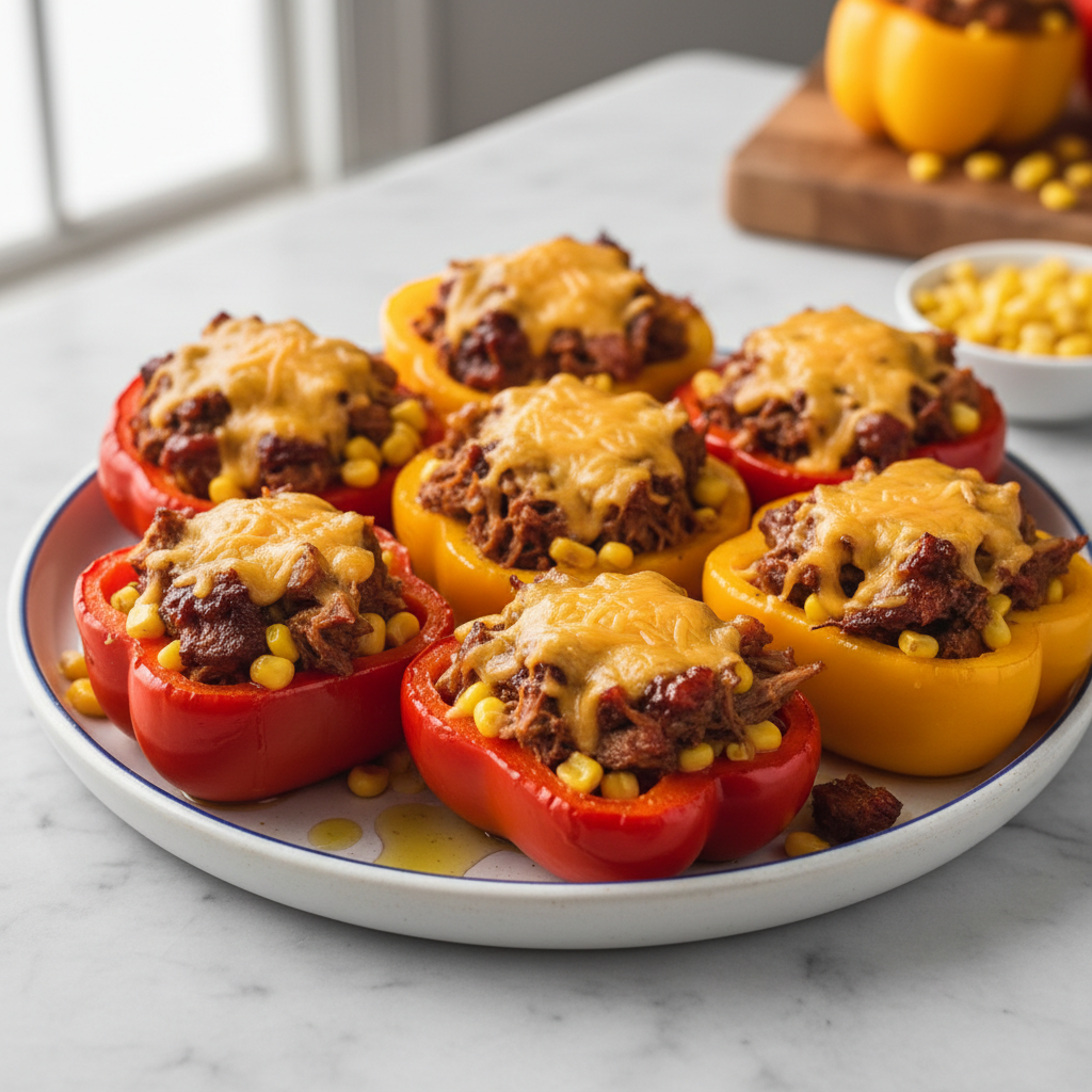 Pulled Pork BBQ Stuffed Bell Peppers