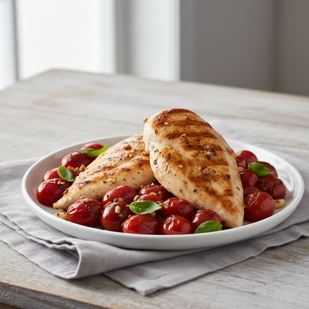 Pan-Seared Chicken with Balsamic Glazed Tomatoes
