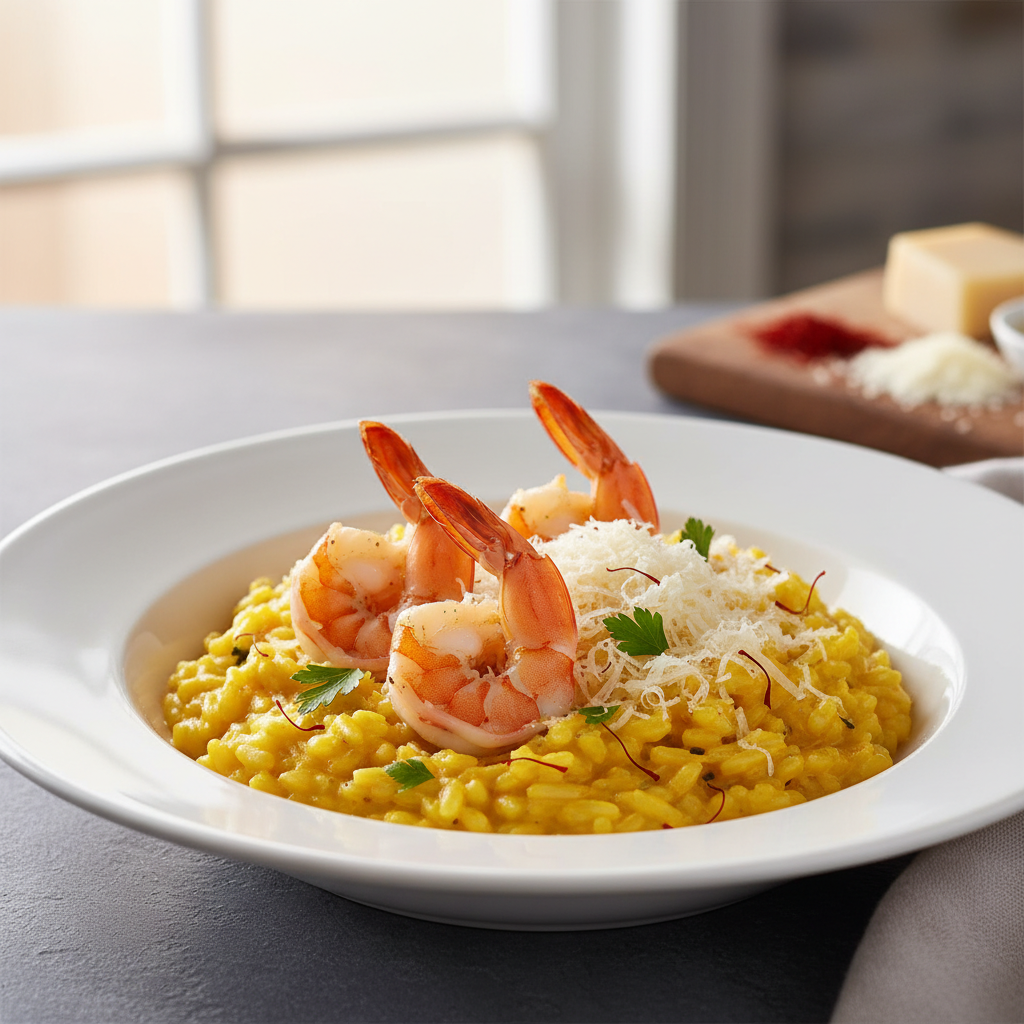 Creamy Saffron Shrimp Risotto