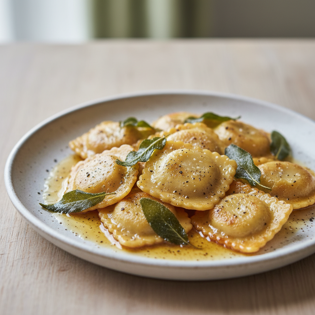Pan-Fried Ravioli with Brown Butter and Crispy Sage