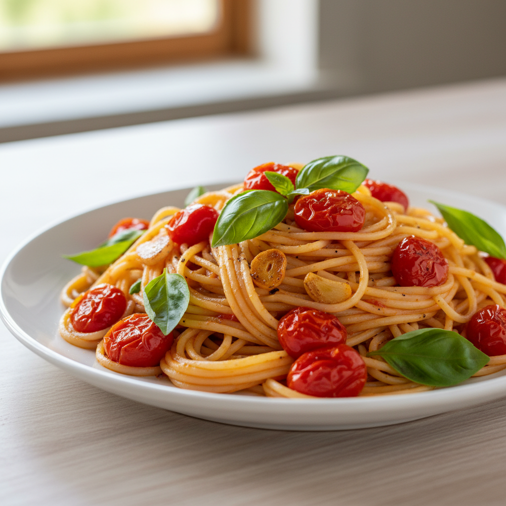 Roasted Cherry Tomato and Basil Pasta