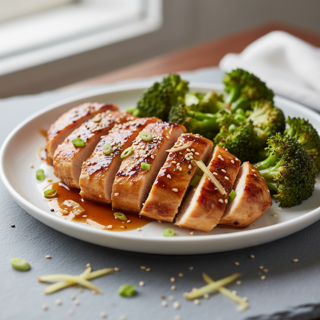 Pan-Seared Ginger-Soy Chicken with Broccoli
