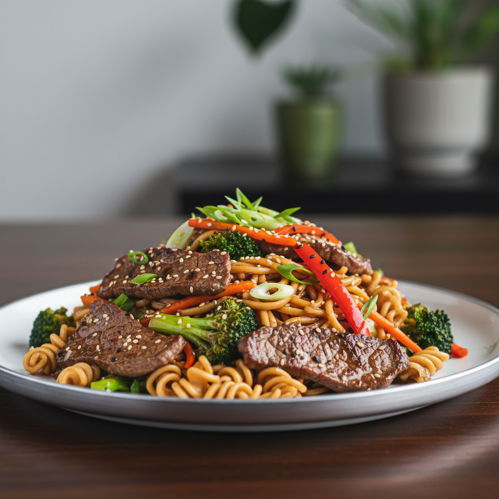 Savory Beef & Broccoli Noodle Stir-fry