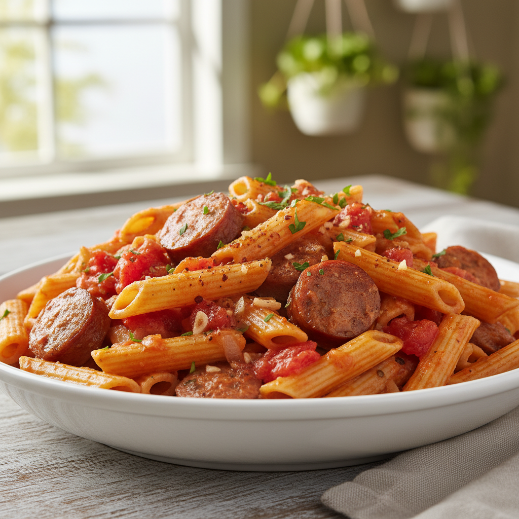 Creamy Smoked Paprika Sausage & Tomato Pasta