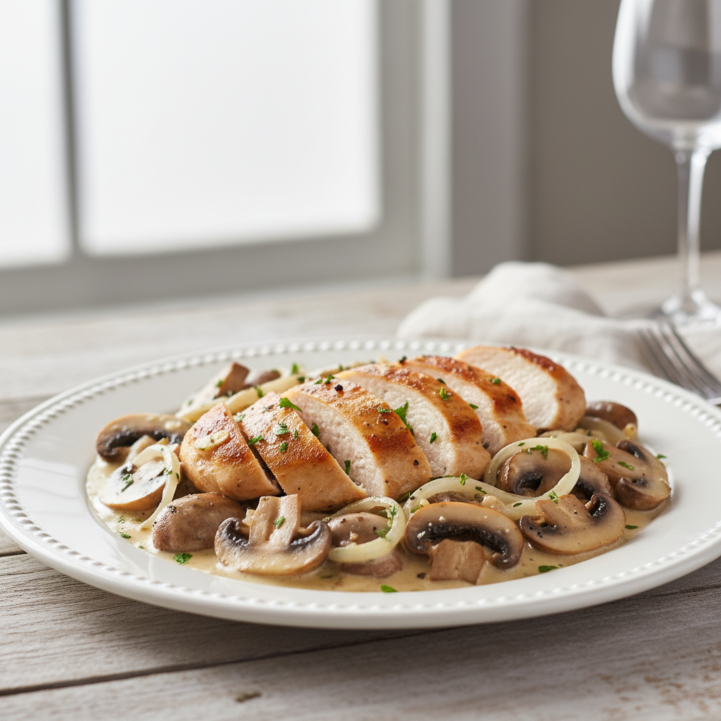 Creamy Garlic Chicken and Mushrooms