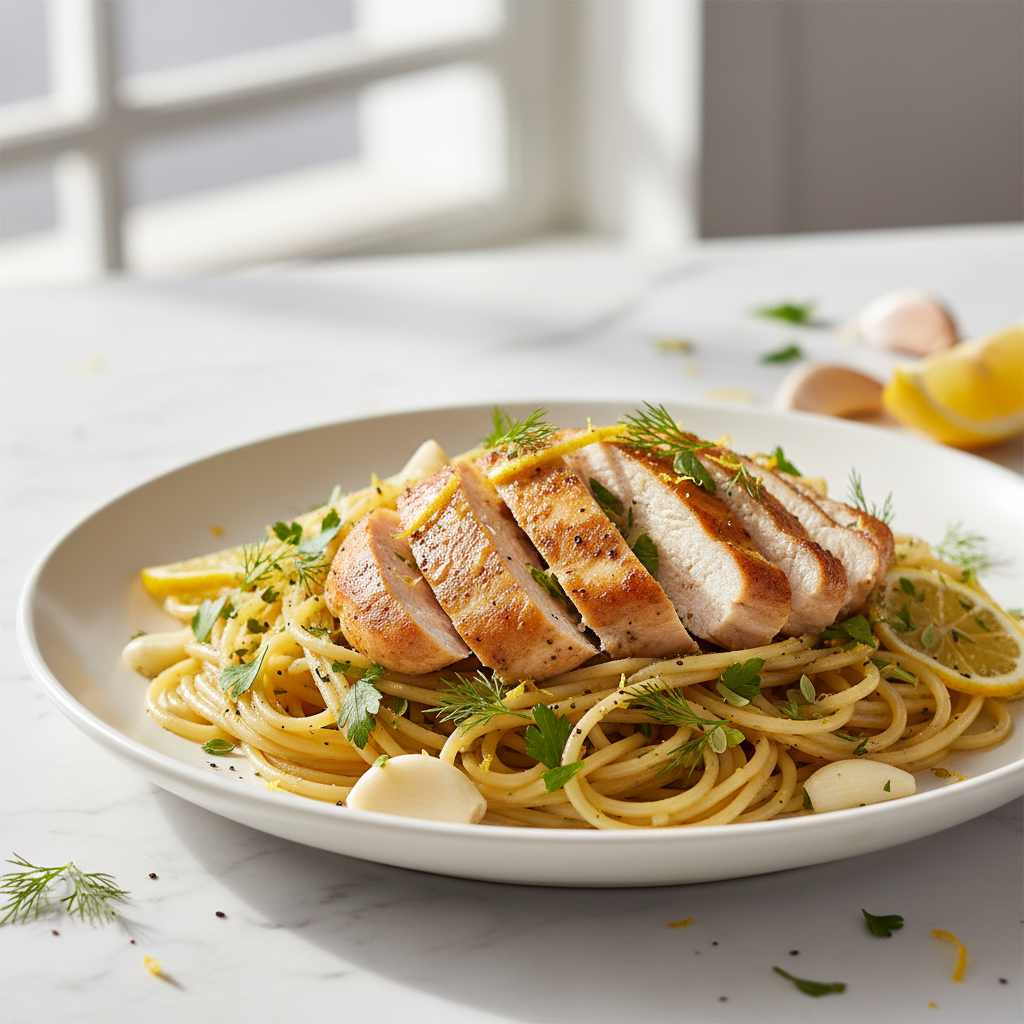 Zesty Lemon Garlic Herb Chicken Pasta