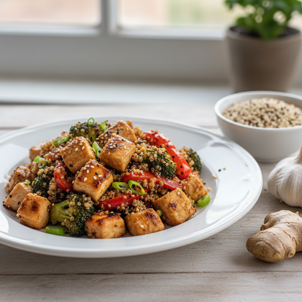 Ginger-Garlic Chicken Quinoa Stir-Fry