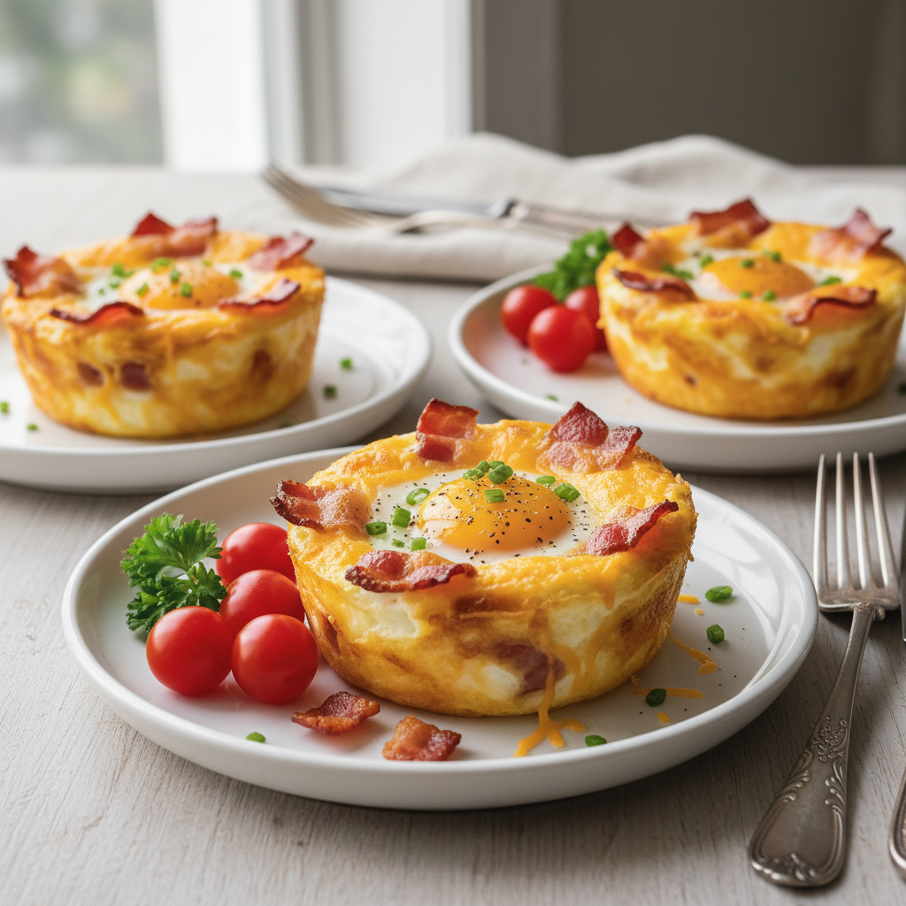 Baked Bacon and Cheese Egg Cups