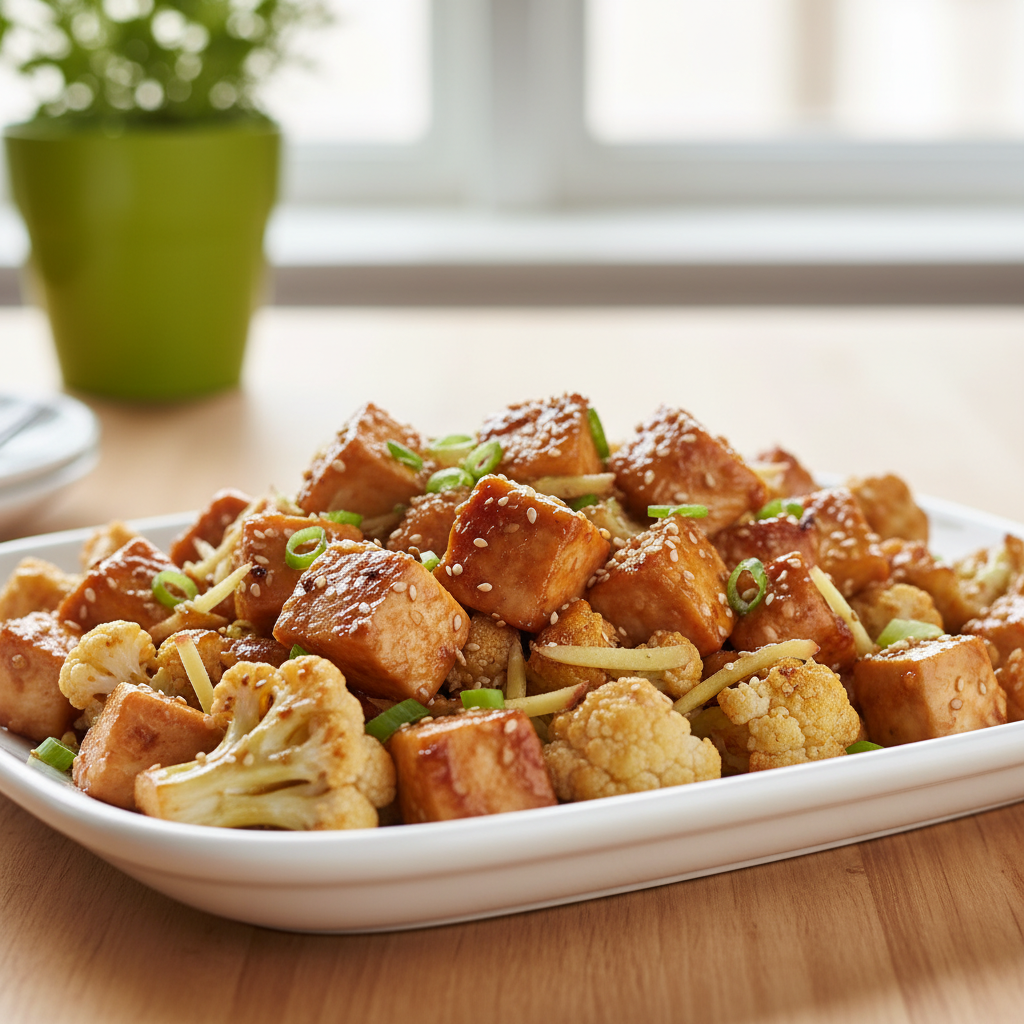 Honey Garlic Chicken and Cauliflower Stir-fry