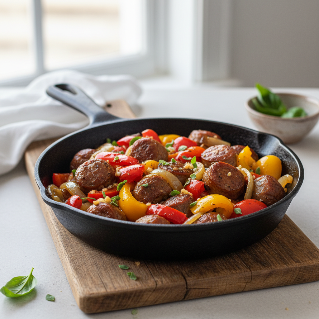 Classic Sausage, Peppers, and Onions Skillet