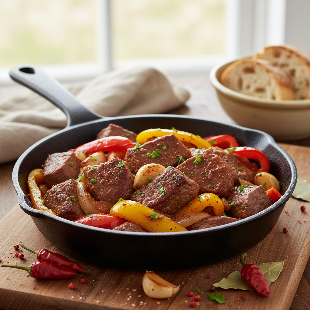 Smoked Paprika Beef and Bell Pepper Skillet