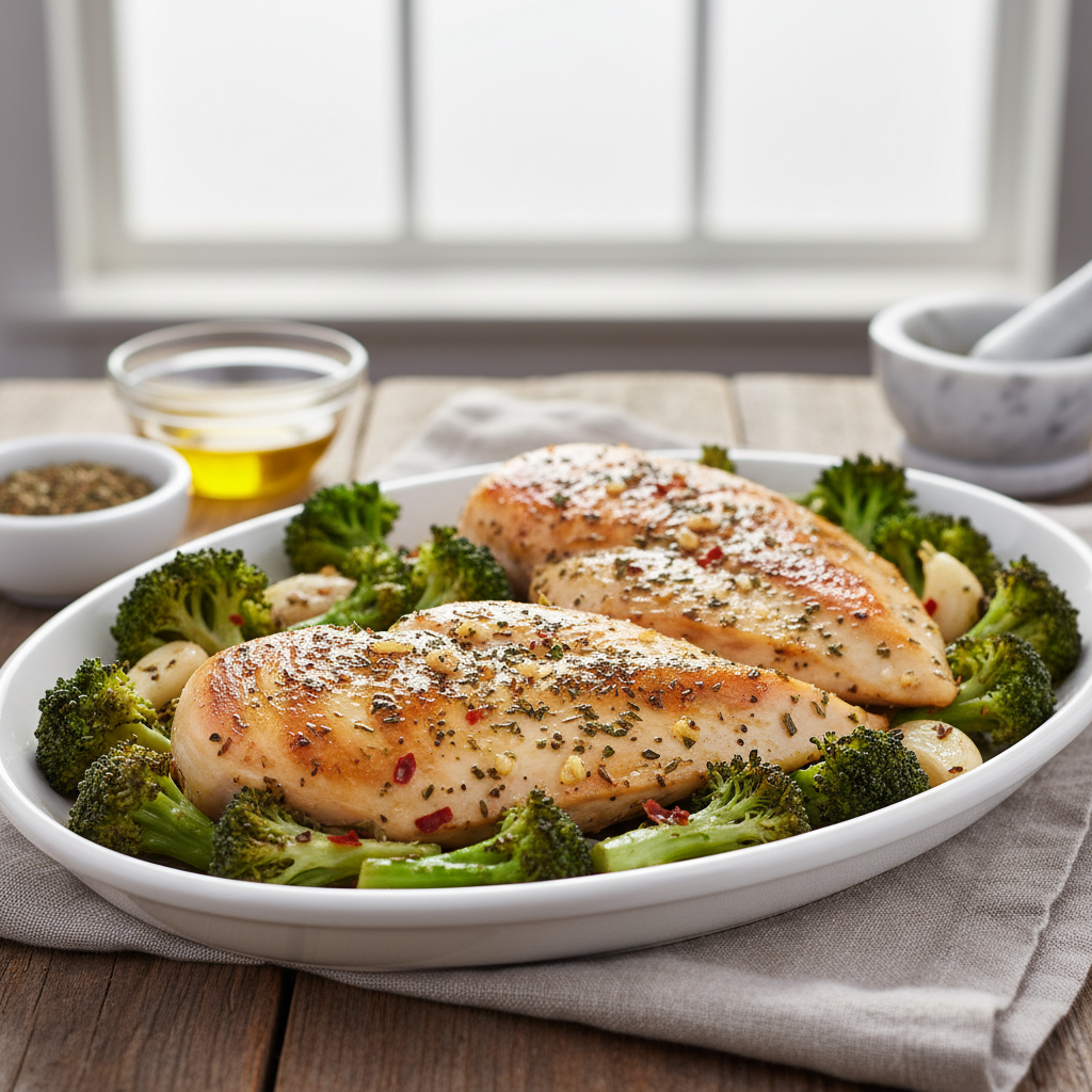 Garlic Herb Chicken and Broccoli