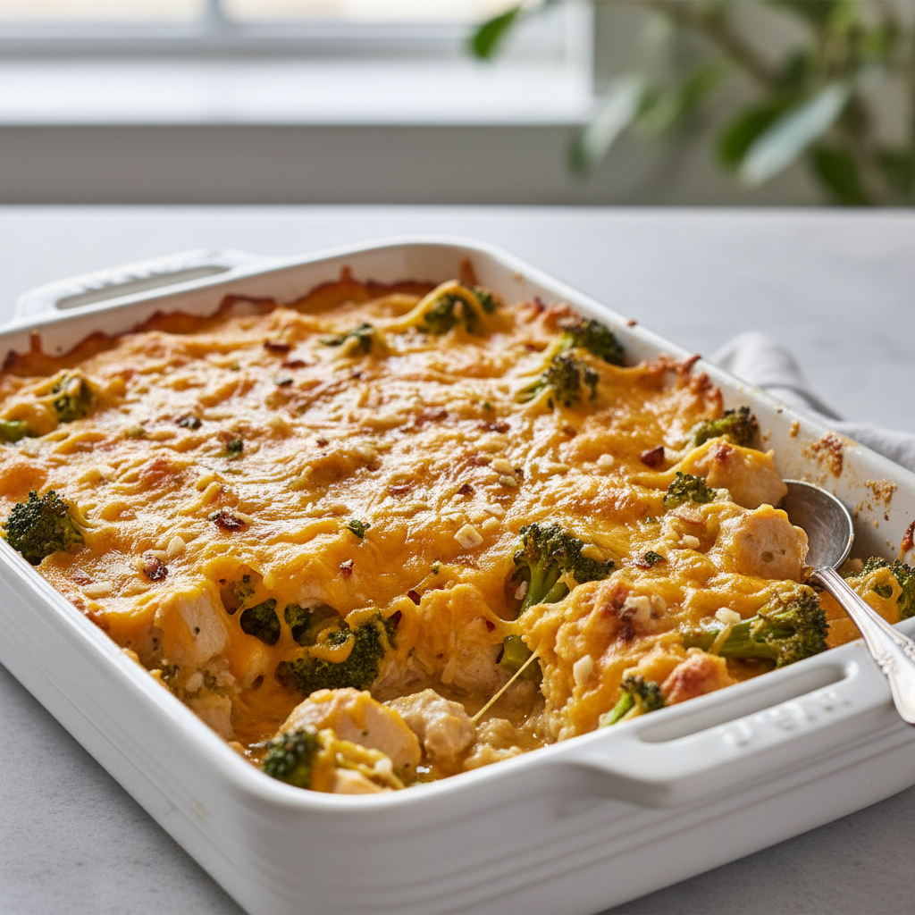 Creamy Cheesy Chicken and Broccoli Bake