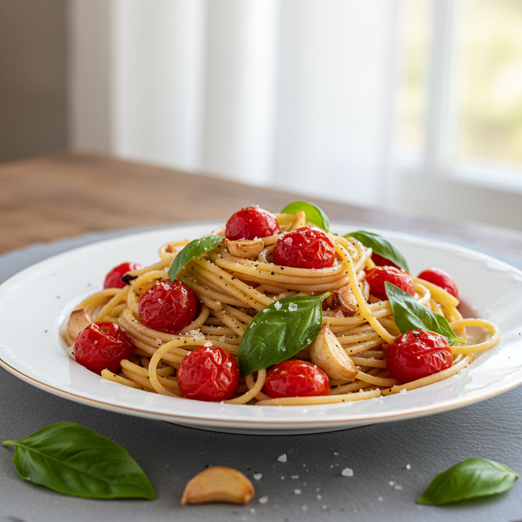 Roasted Cherry Tomato and Basil Pasta