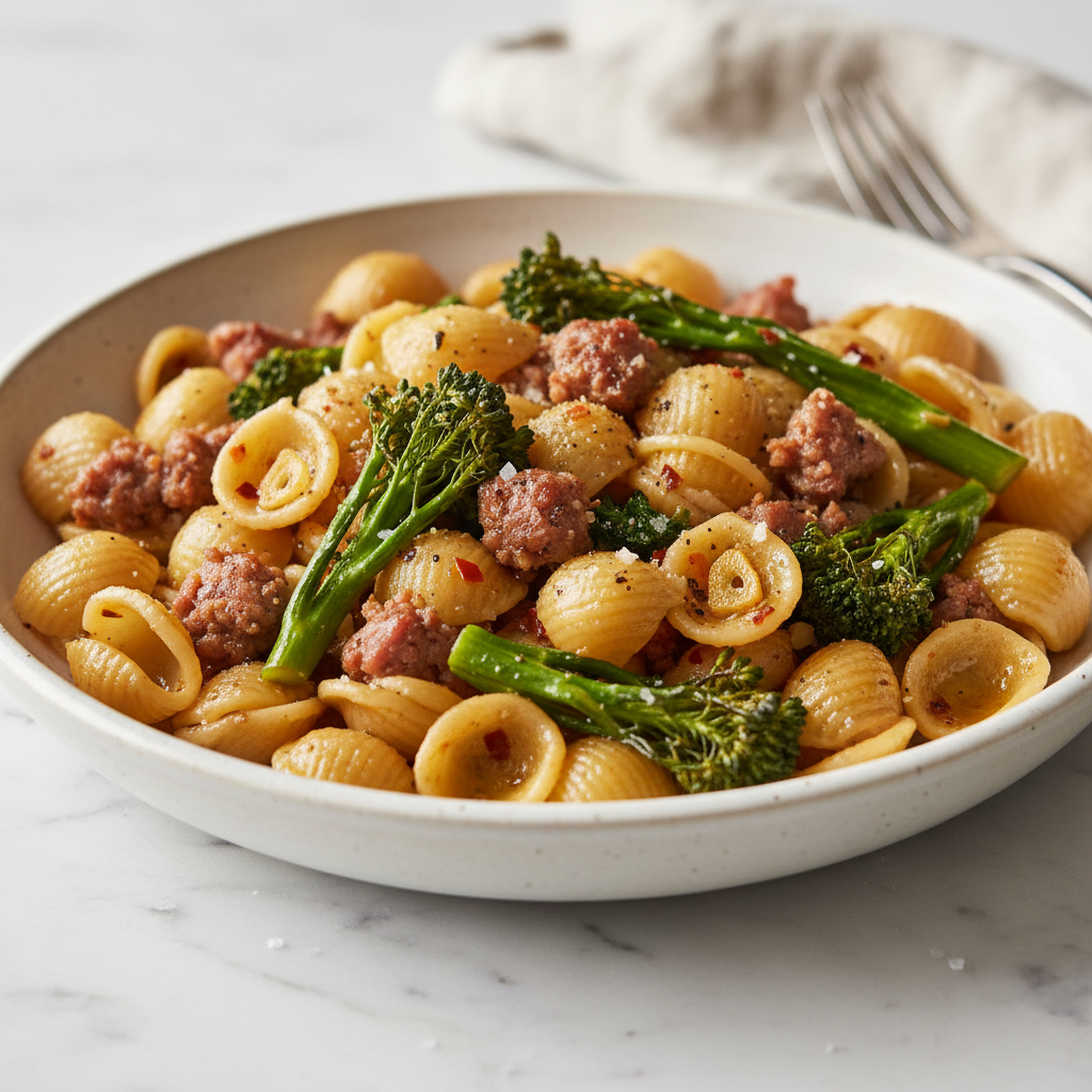 Orecchiette with Spicy Sausage and Broccoli Rabe