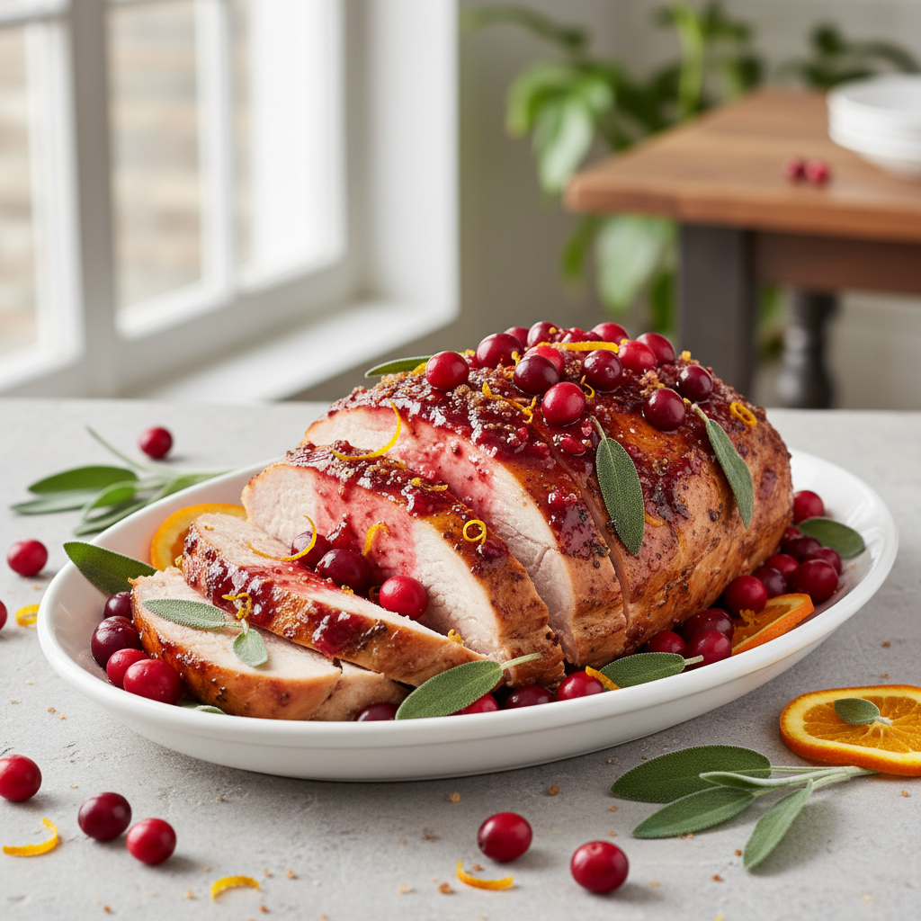 Roasted Turkey Breast with Cranberry Sage Glaze