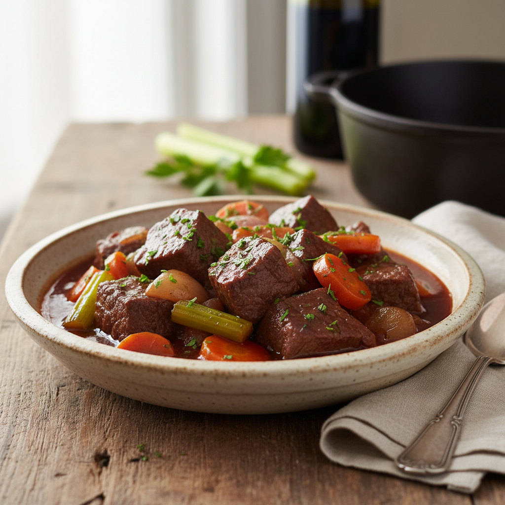 Rustic Red Wine Braised Beef Stew