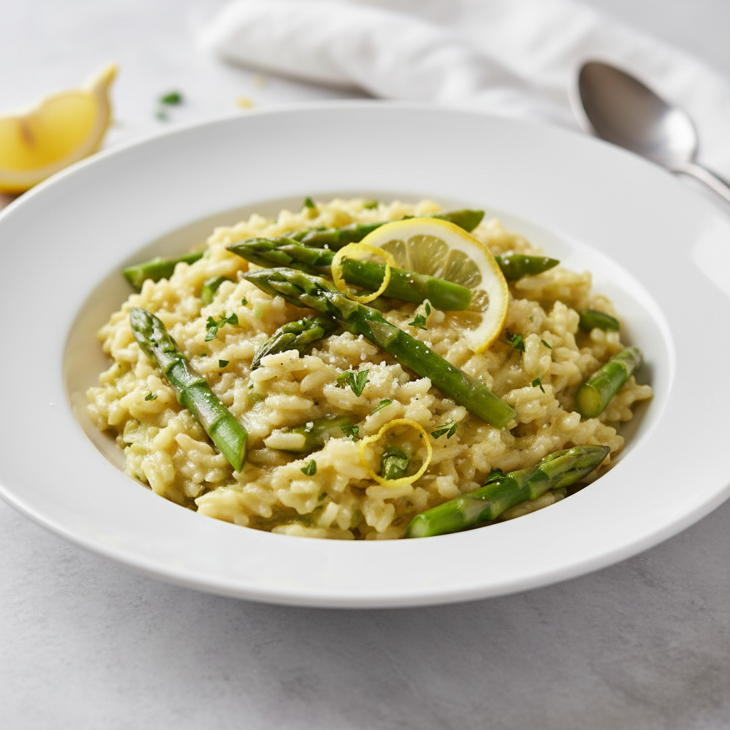 Creamy Lemon Asparagus Risotto