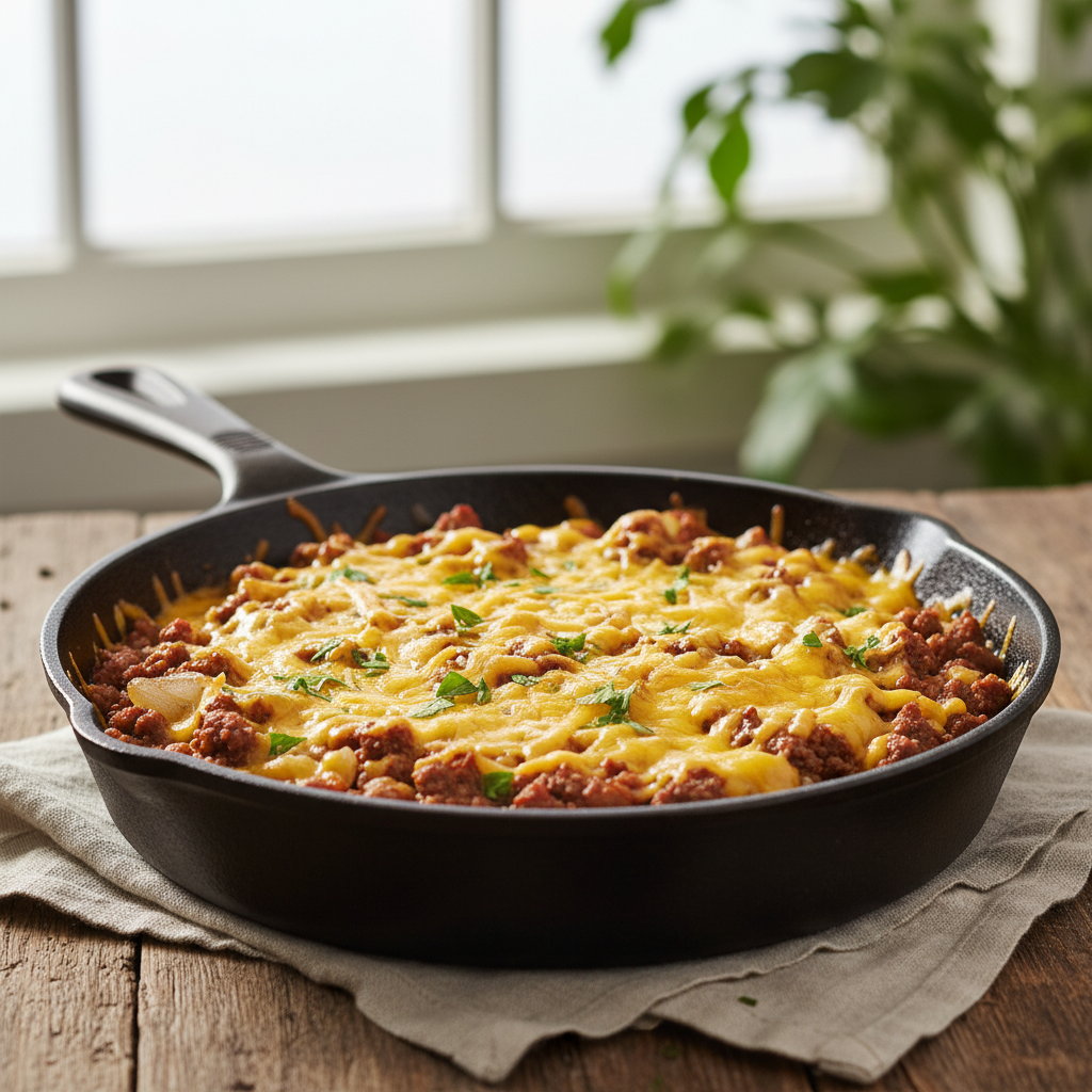 Cheesy Ground Beef Skillet