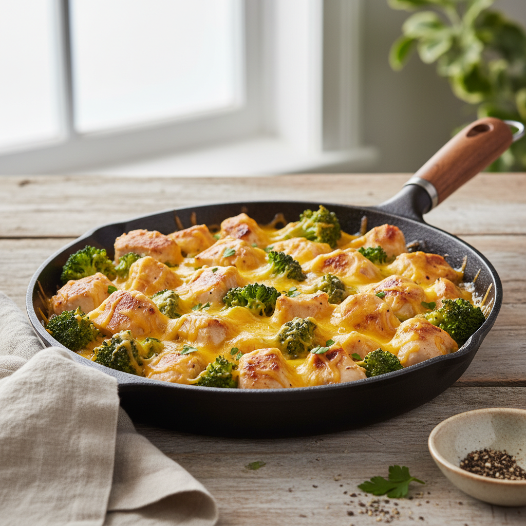 Cheesy Chicken & Broccoli Skillet