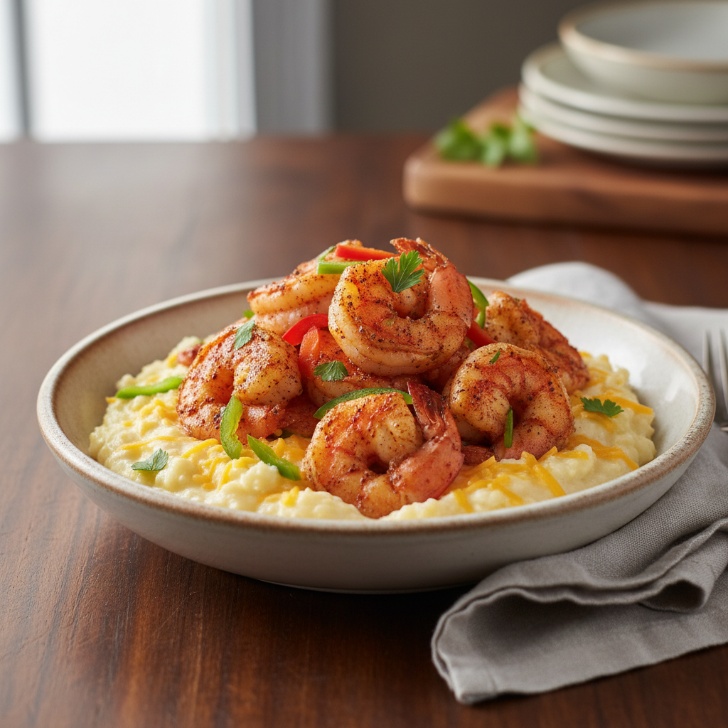 Spicy Cajun Shrimp & Grits