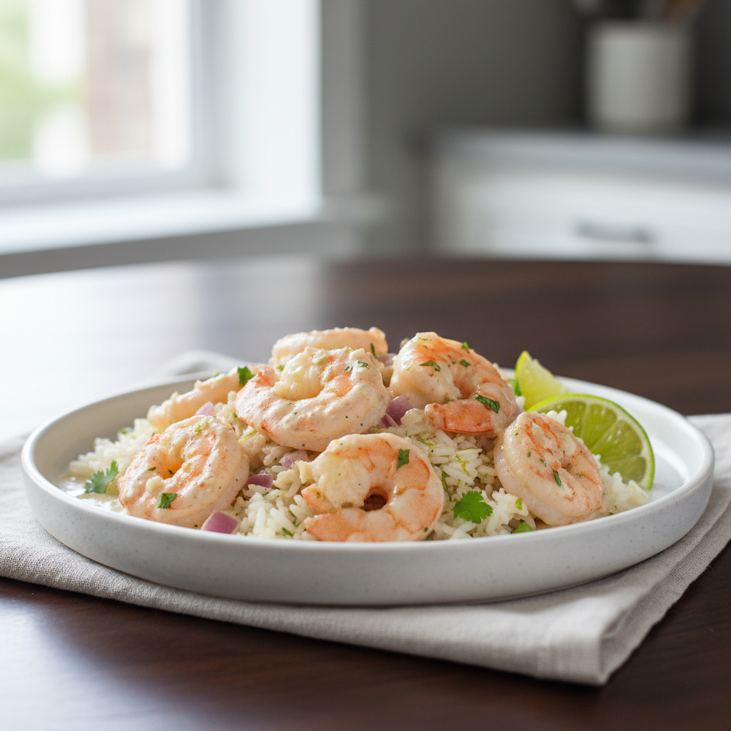 Creamy Coconut Shrimp with Lime Rice