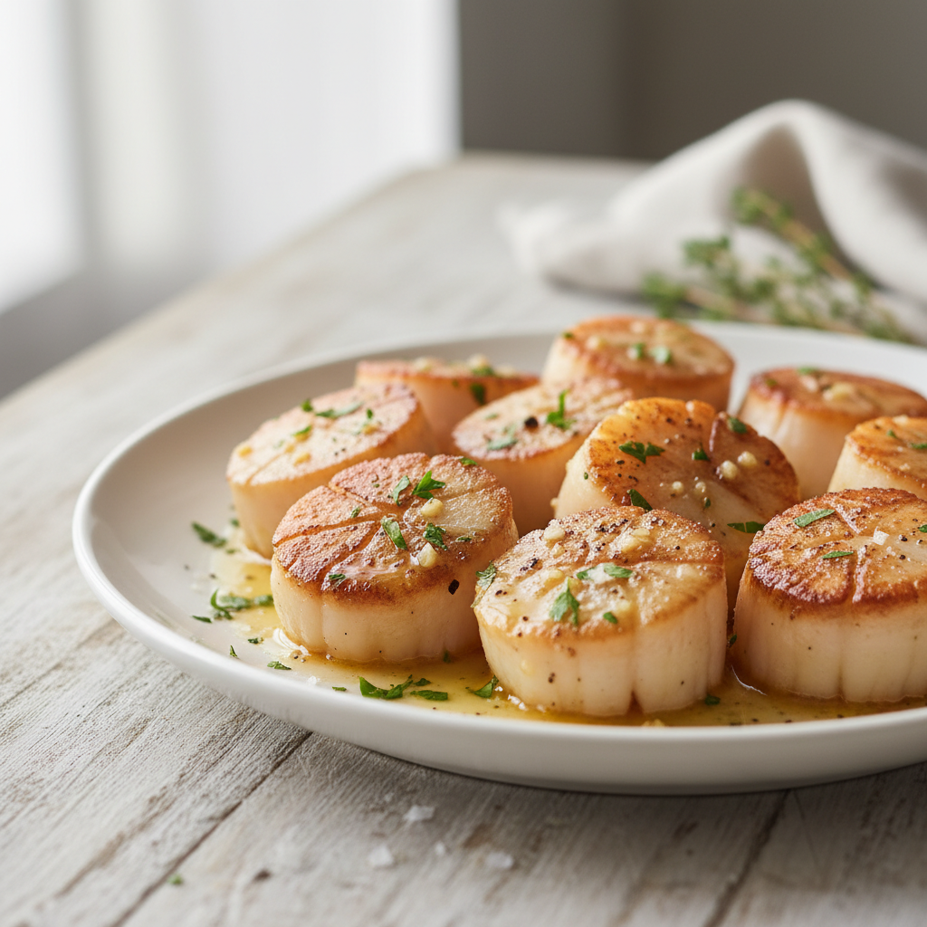 Pan-Seared Scallops with Garlic Butter Sauce