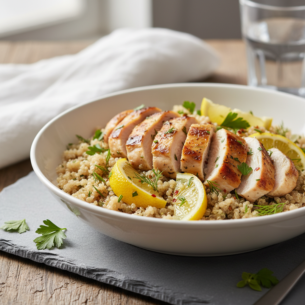 Lemon Herb Chicken and Quinoa Bowl