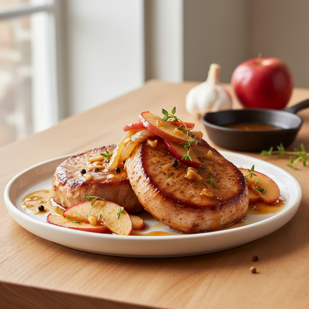 Pan-Seared Pork Chops with Apple Cider Glaze