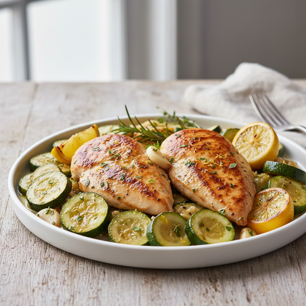 One-Pan Lemon Herb Chicken and Zucchini
