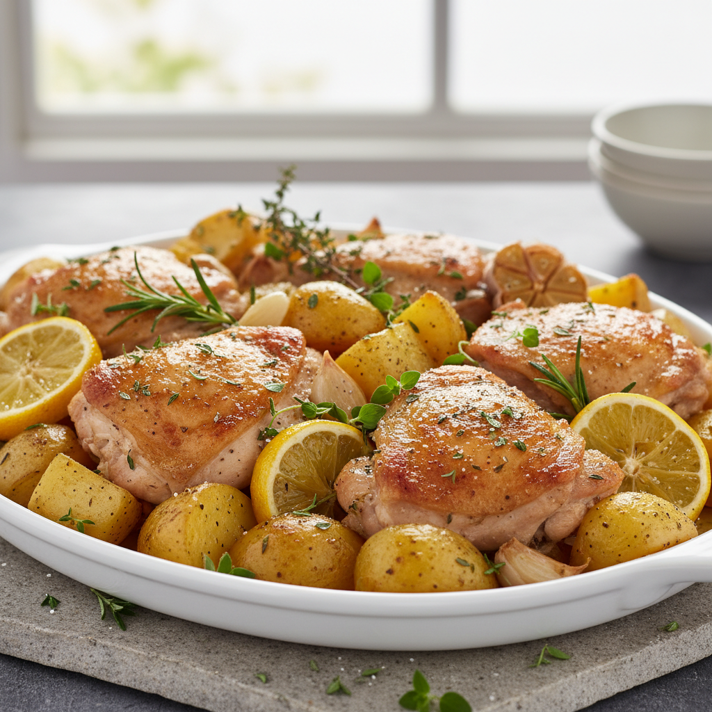 One-Pan Lemon Herb Roasted Chicken and Potatoes