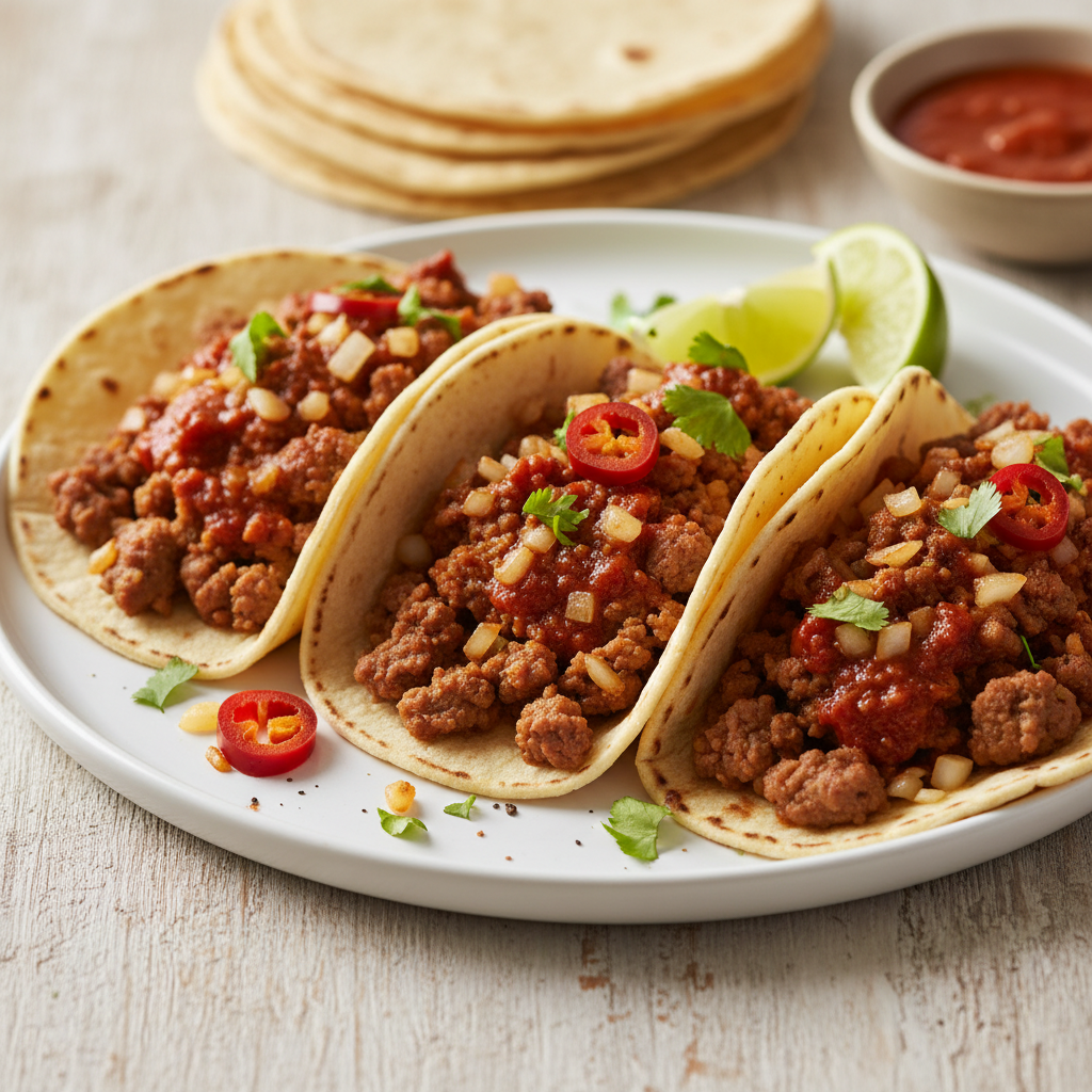 Chipotle Lime Ground Beef Street Tacos