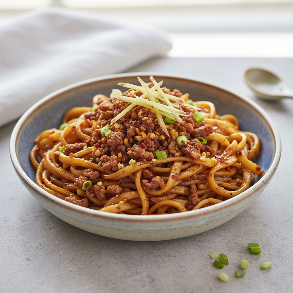 Spicy Garlic Pork Noodles