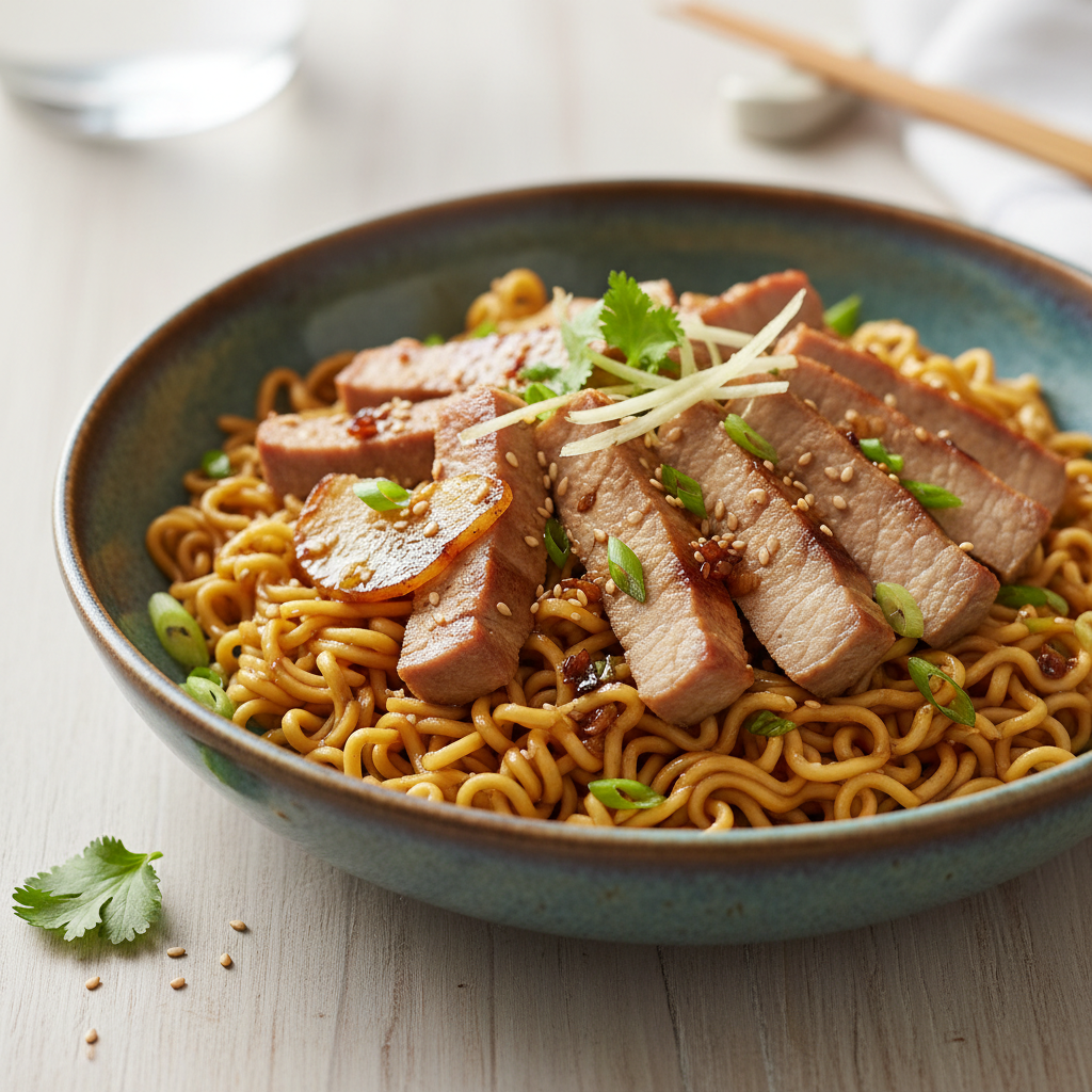 Savory Ginger Pork Noodles