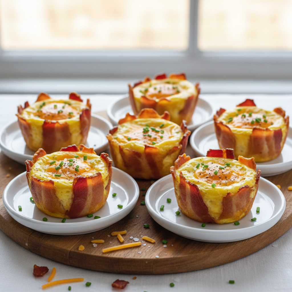 Baked Bacon and Cheese Egg Cups