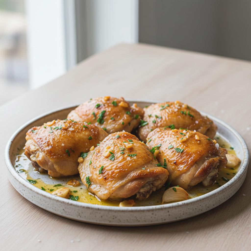 Baked Garlic Butter Chicken Thighs